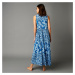 Blancheporte Dlouhé šaty s kašmírovým vzorem modrá