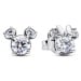 Pandora Třpytivé stříbrné náušnice Mickey a Minnie Disney 293219C01