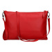 Trendy dámská kožená crossbody kabelka Facebag Elesna - červená