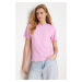 Trendyol Pink 100% Cotton Basic Crew Neck Knitted T-Shirt