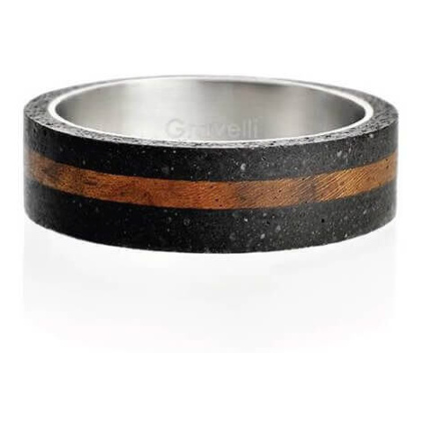Gravelli Betonový prsten antracitový Simple Wood GJRUWOA001 60 mm