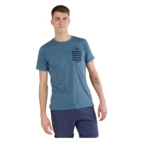 FUNDANGO-Jaggy Pocket T-shirt-460-turkis Modrá