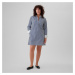 Šaty GAP Shirt Dress Blue Stripe