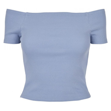 Ladies Off Shoulder Rib Tee - violablue Urban Classics