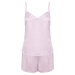Towel City Dámské saténové krátké pyžamo TC057 Light Pink