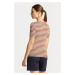 TRIČKO GANT STRIPED 1X1 RIB LSS T-SHIRT hnědá