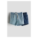 H & M - Džínové šortky 2 kusy - modrá