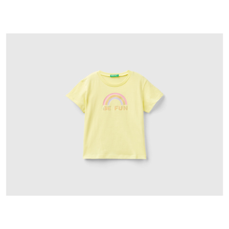 Benetton, Boxy Fit T-shirt With Glossy Details United Colors of Benetton