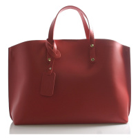 Dámská kožená kabelka do ruky Desideria červená