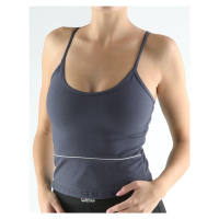 Gina Tílko na ramínka s barevnou paspulí 98001P tm.popel-bílá