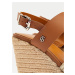 Hnědé dámské kožené sandálky na klínku Tommy Hilfiger