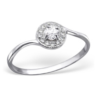 Zásnubní prsten stříbro luxury princess II