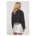 Džínová bunda Sisley dámská, černá barva, přechodná, oversize
