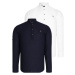 DOUBLE SET G783 DEWBERRY JUDGE COLLAR SHIRT-WHITE-NAVY BLUE