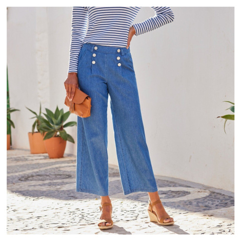 Široké džíny v námořnickém stylu s knoflíky Blancheporte