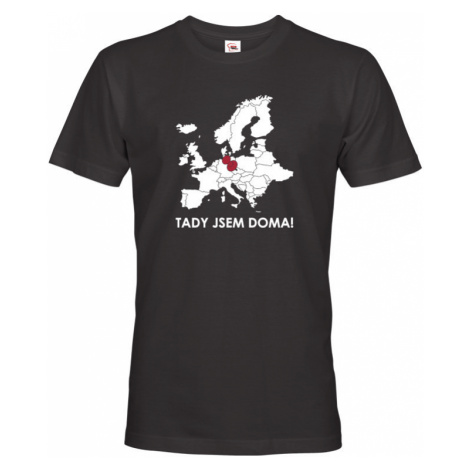 Pánské triko pro cestovatele Tady jsem doma - s mapou Evropy BezvaTriko