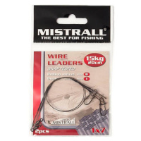 Mistrall ocelové lanko wire leaders 20 cm-15 kg