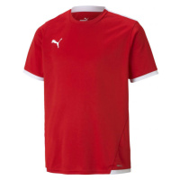 Puma TEAM LIGA JERSEY TEE Juniorské fotbalové triko, červená, velikost