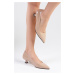 Mio Gusto Carmen Nude Patent Leather Low Heel Shoes