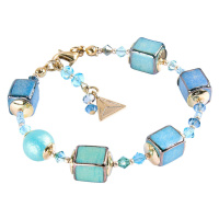 Lampglas Elegantní náramek Turquoise Beauty z perel Lampglas BCU51