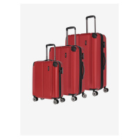 Sada tří cestovních kufrů v červené barvě Travelite City 4w S,M,L