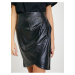 Černá dámská koženková krátká sukně Guess Marianne