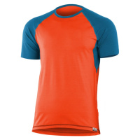 LASTING pánské merino triko OTO oranžová/modrá