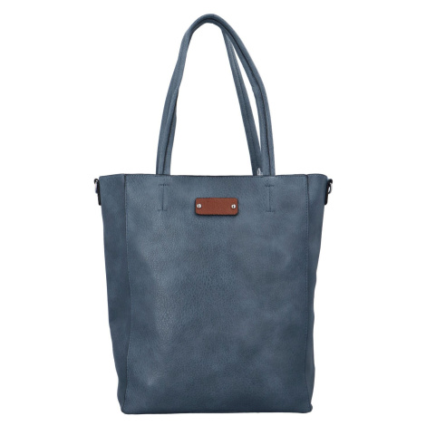 Stylová dámská koženková shopper taška Fábio, modrozelená MaxFly