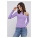 Tričko s dlouhým rukávem Tommy Jeans dámský, fialová barva, cold shoulder