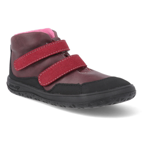 Barefoot dětské kotníkové boty Jonap - Bella M vínové slim