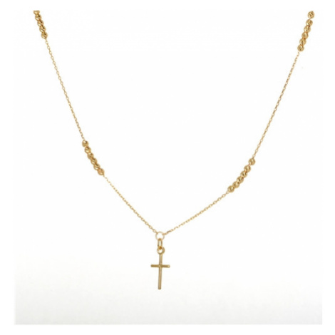 Dámský náhrdelník ze žlutého zlata s křížkem ZLNAH051F + DÁREK ZDARMA Ego Fashion