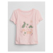 Růžové holčičí tričko s motivem dinosaurů GAP