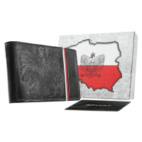 Vlastenecká kožená peněženka se znakem a vlajkou Polska
