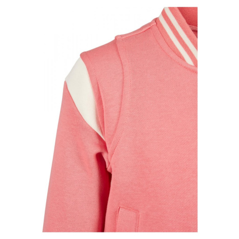 Girls Inset College Sweat Jacket - palepink/whitesand