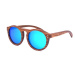 Dřevěné sluneční brýle - modré Modrá