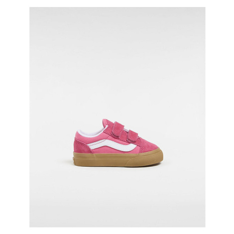 VANS Toddler Old Skool Hook And Loop Shoes Toddler Pink, Size