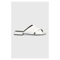 Pantofle Furla Cross Mule dámské, bílá barva, YF34FCR U44000 01B00