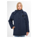 River Club Women's Navy Blue Camouflage Hooded Water And Windproof Winter Coat & Parka