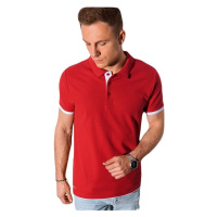 Ombre Pánské basic polo tričko Aron červená Červená
