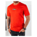 Dstreet Oranžové tričko s trendy nápisem
