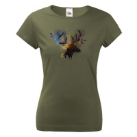 Dámské tričko Jelen - tričko pro milovníky zvířat