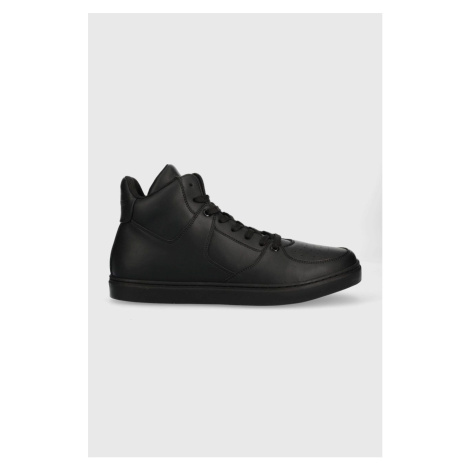 Kožené sneakers boty Trussardi Perlite Basket High černá barva