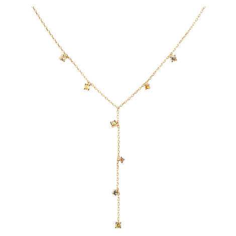 PDPAOLA Půvabný pozlacený náhrdelník se zirkony JANE Gold CO01-864-U