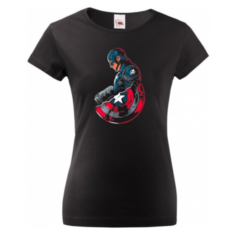 Dámské tričko s potiskem Kapitán Amerika - Captain America BezvaTriko