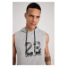 Defacto Fit Standard Fit Number Pattern Hooded Sleeveless Singlet