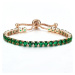 Sisi Jewelry Náramek Swarovski Elements Cianoti Smaragd Gold NR1105-ST-G54(5) Zelená 14 cm + 9 c
