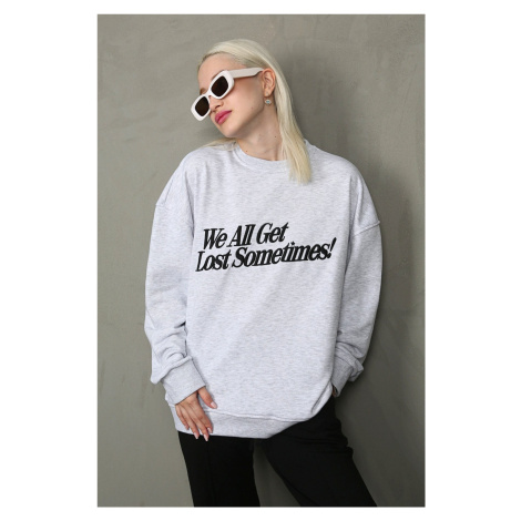 Madmext Carmelange Printed Sweatshirt
