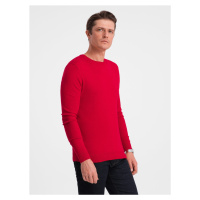 Ombre Classic men's sweater with round neckline - red