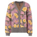 Pletený kabátek s květinovým vzorem