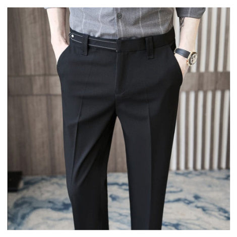 Kalhoty s vysokým pasem a opaskem s prošíváním JFC FASHION